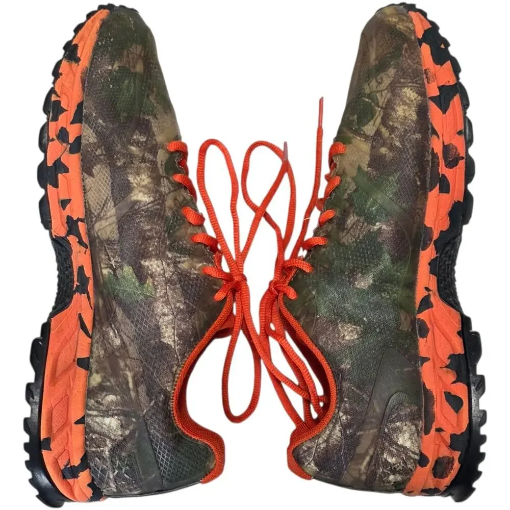 Realtree Cobra Camo Hunting Shoes Mens 10 4E Extra Wide Orange Trail Sneakers